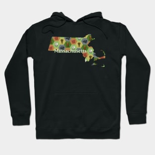 Massachusetts State Map Board Games Hoodie